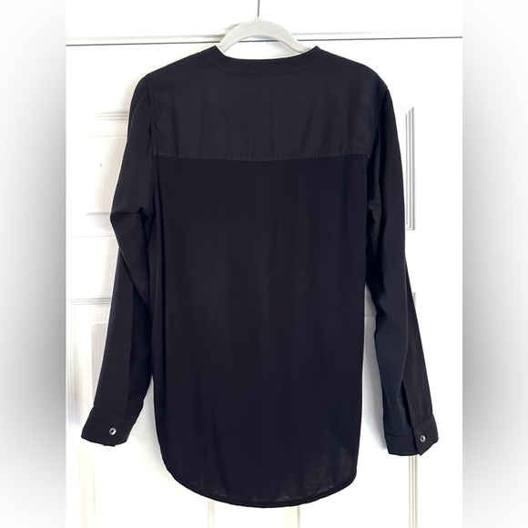NWT Splendid Hi-Low Surplice Blouse Black - Picture 6 of 16